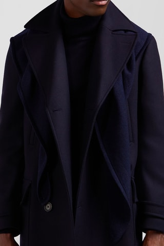 Manteau en laine Militaire - Bleu foncé