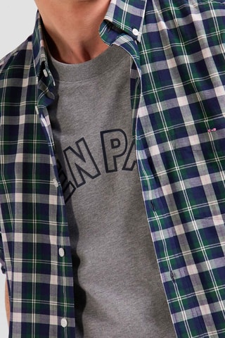 Chemise Check Hunting - Vert émeraude et gris clair