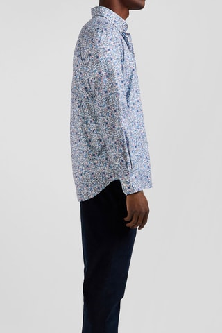 Chemise Happy Print - Blanc et bleu