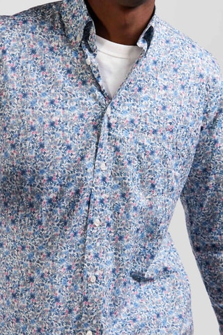 Chemise Happy Print - Blanc et bleu