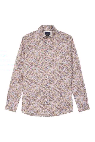 Chemise regular Happy - Blanc et beige