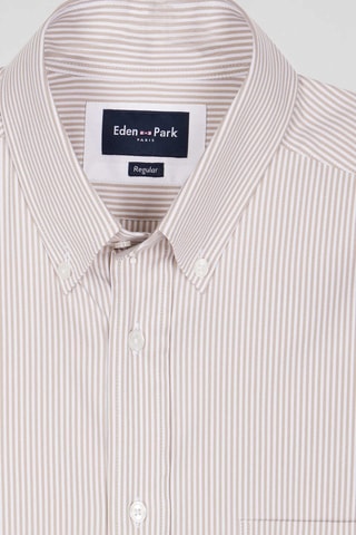 Chemise en coton biologique Ottanio - Marron et blanc