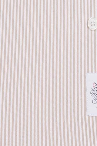 Chemise en coton biologique Ottanio - Marron et blanc