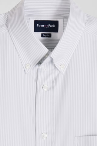 Chemise en coton biologique Ottanio - Blanc et gris clair