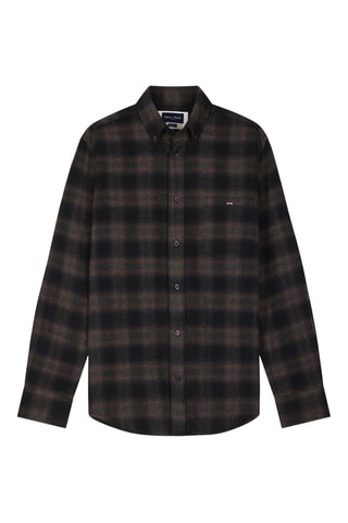 Chemise en laine Cheyenne - Noir et marron