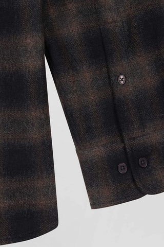 Chemise en laine Cheyenne - Noir et marron