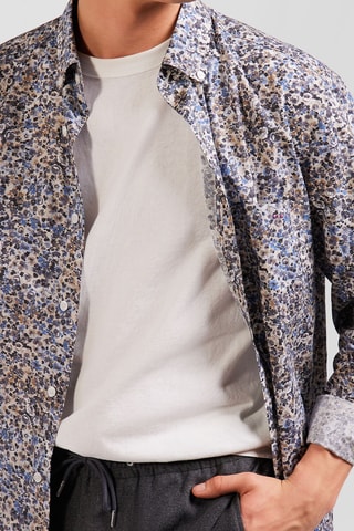 Chemise Pop 60 - Beige et Ciel