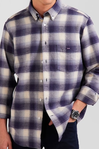 Chemise Check Voile - Violet et écru