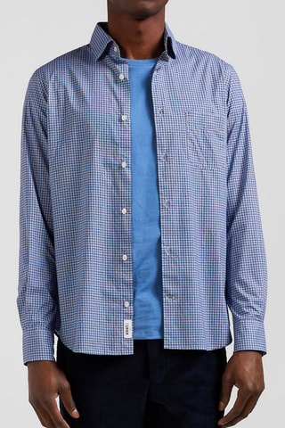 Chemise Happy Print - Bleu pétrole et écru