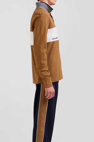 Polo Hexagone - Camel et blanc