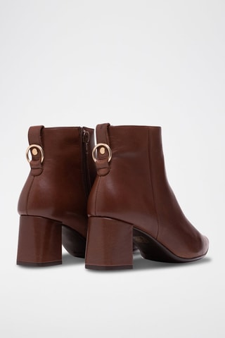 Leren Enkellaarzen Bruin