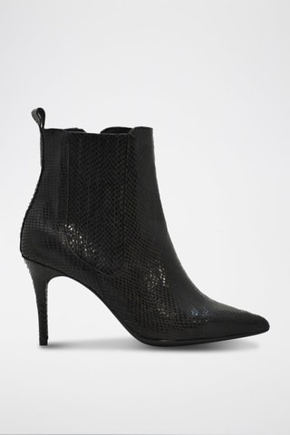 Leren Enkellaarzen Serpiente Zwart