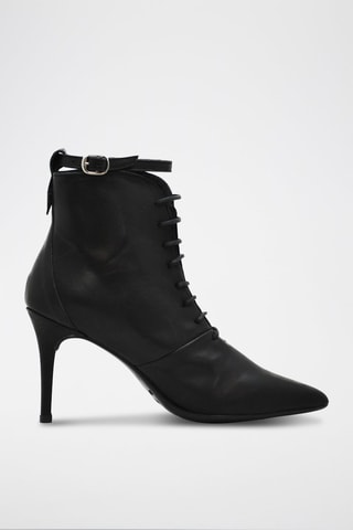 Leren Enkellaarzen Napa Zwart