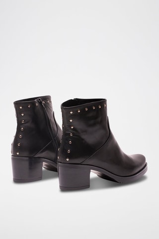 Leren Enkellaarzen Zwart