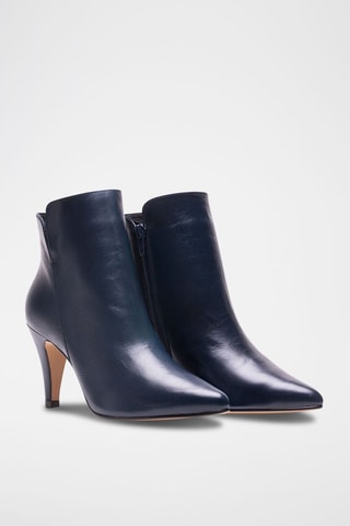 Leren Enkellaarzen Marineblauw