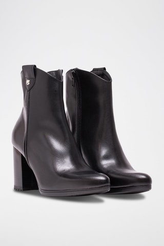 Leren Enkellaarzen Zwart