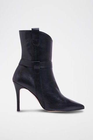 Leren Enkellaarzen Zwart