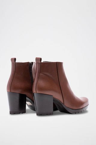 Leren Enkellaarzen Bruin