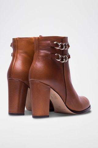 Leren Enkellaarzen Camel