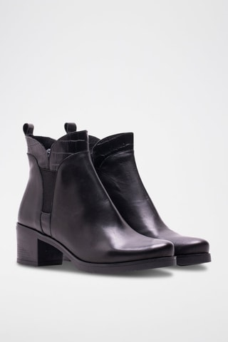 Leren Enkellaarzen Zwart