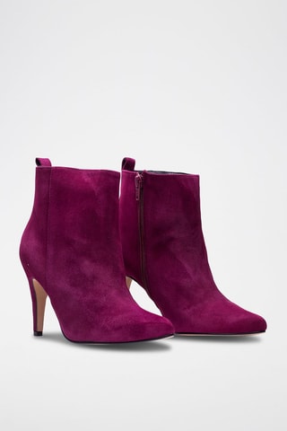 Nubuck Enkellaarzen Bordeauxrood