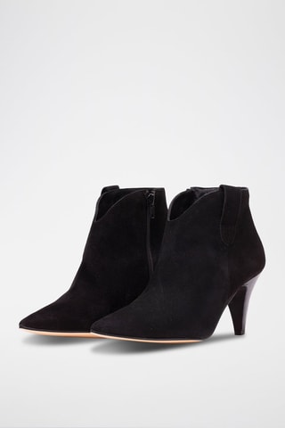 Nubuck Enkellaarzen Aurelia Zwart