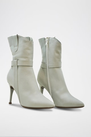 Leren Enkellaarzen Seta - Beige