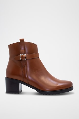 Leren Enkellaarzen - bruin