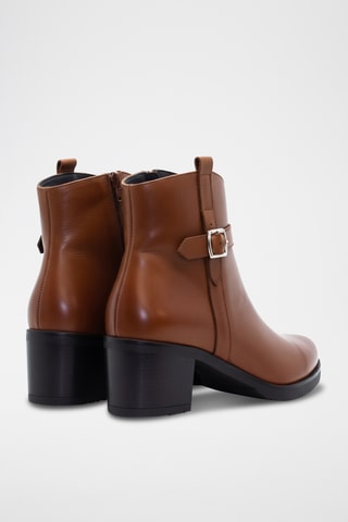 Leren Enkellaarzen - bruin