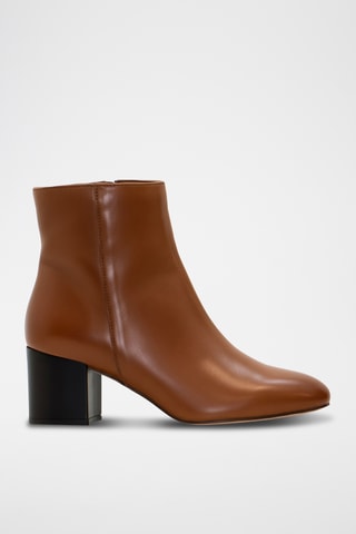 Leren Enkellaarzen - bruin