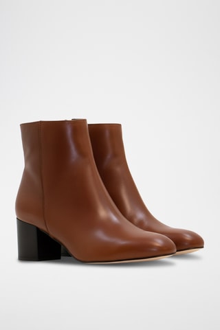 Leren Enkellaarzen - bruin