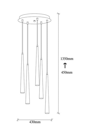 Suspension LED Ugur - Noir - 5 x 3 W