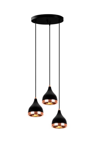 Suspension Yildo - Noir et cuivré - 3 x 60 W