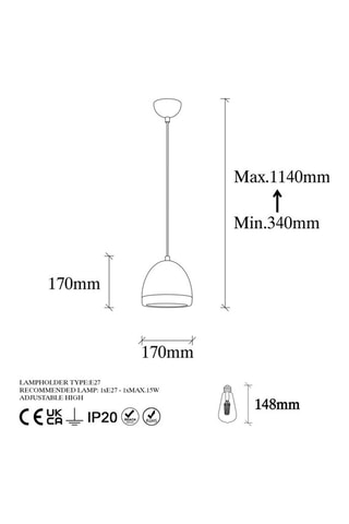 Suspension Mugo - Doré - 15 W