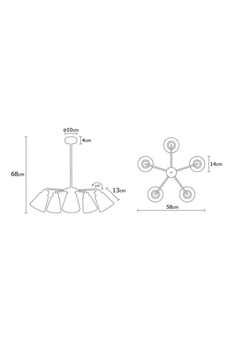 Suspension araignée Manavgat - Noir et cuivré