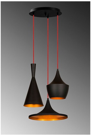 Suspension Elmas - Noir et cuivré