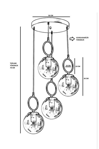 Suspension Morino - Blanc et doré