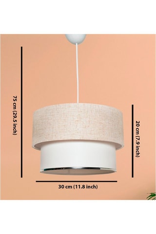 Suspension Corbeu - Crème et blanc