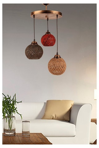 Suspension - Bronze et marron - 3 x 60 W