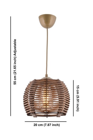 Suspension en bois - Marron - 45 - 60 W