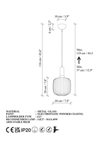 Suspension Asker - Doré - 40 W