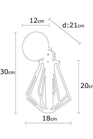Applique murale Oylat - Noir et cuivré - 100 W