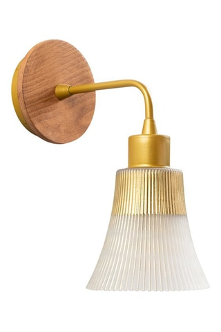 Applique mural en bois - Doré et naturel - 40 W