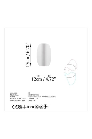 Applique murale LED Heybe - Blanc - 1 W