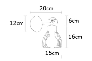 Applique murale Kemah - Noir et cuivré - 40 W