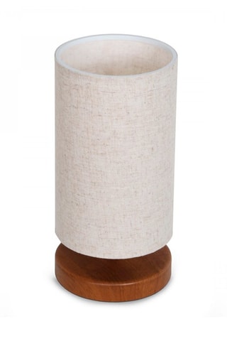 Lampe à poser en bois - Naturel et crème