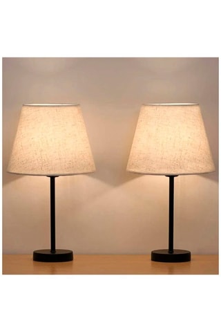 2 lampes à poser Ayd - Crème et noir