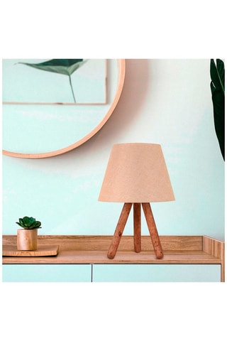 Lampe à poser en hêtre Ayd - Crème et marron