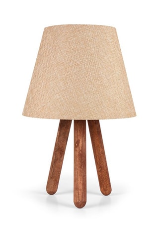 Lampe à poser en hêtre Ayd - Crème et marron