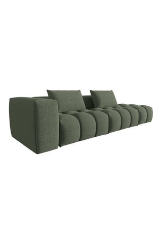 Canapé modulable droit Lorella - Vert olive - 3 places - Revêtement en tissu